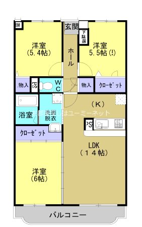 M.Kマンションかすみの間取り