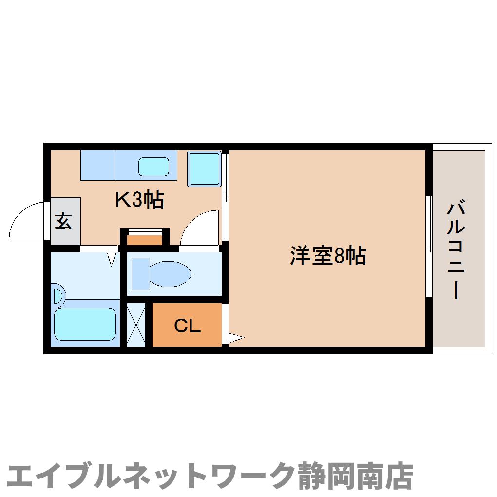 静岡市駿河区大谷のアパートの間取り