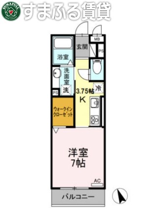 岡崎市舳越町のアパートの間取り