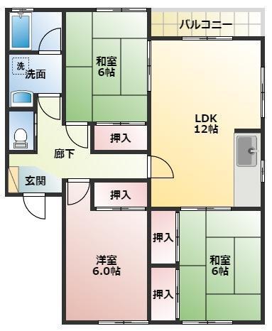 ハイパークＫ　Ｋ棟の間取り