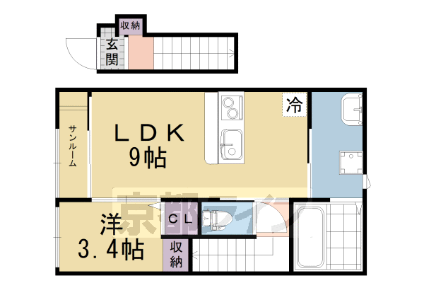 ＣＬＡＳＳＯ　ＰＲＩＭＯ伏見稲荷の間取り