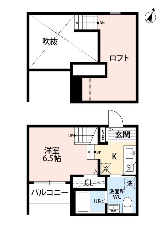 熊本市中央区黒髪のアパートの間取り