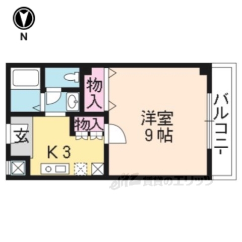 京都市南区東九条烏丸町のマンションの間取り