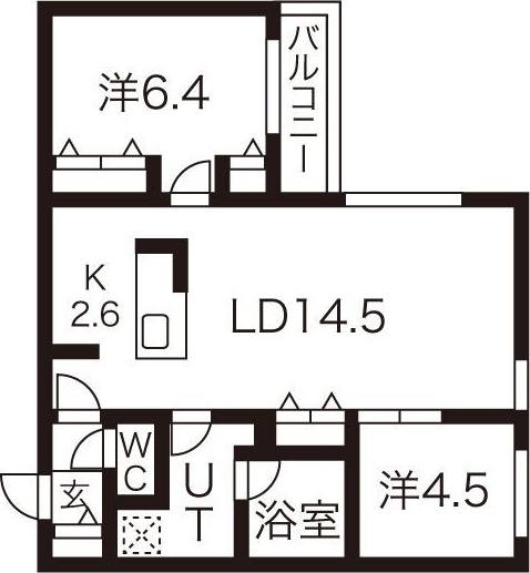 【札幌市白石区菊水九条のマンションの間取り】