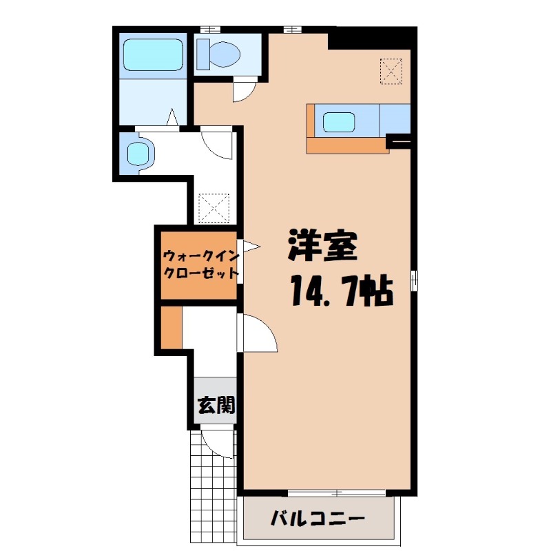 結城市中央町のアパートの間取り