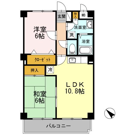 横浜市港南区港南台のマンションの間取り