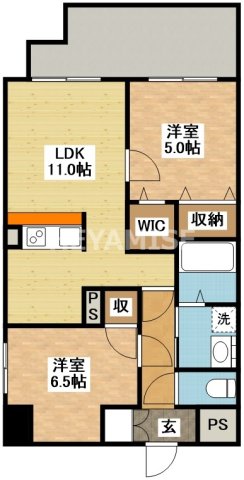 長崎市丸山町のマンションの間取り