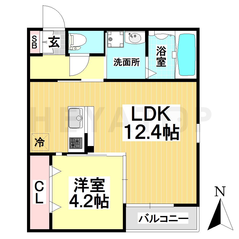 名古屋市瑞穂区鍵田町のアパートの間取り