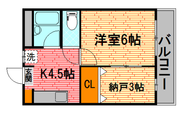 三次市南畑敷町のアパートの間取り