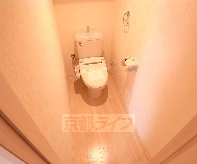 トイレ　スペース充分な個室空間。