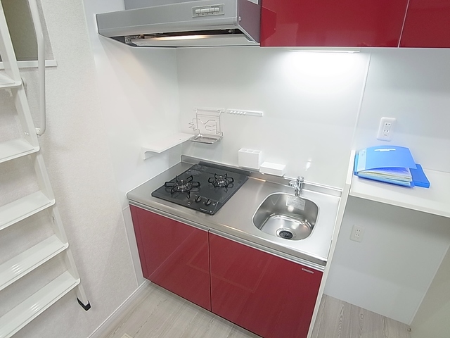 キッチン　システムキッチン、２口ガスコンロ付