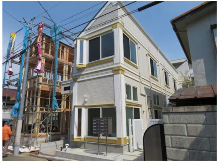 建物外観　白を基調とした清潔感のある外観です。