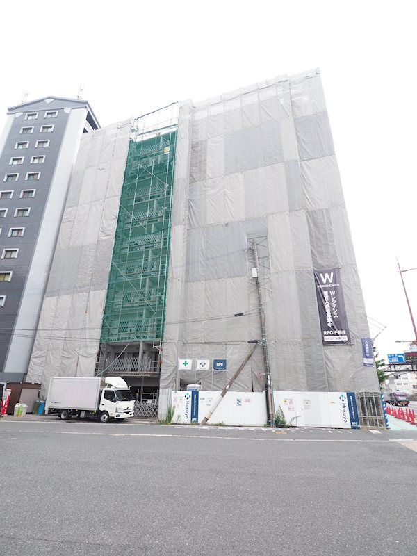 建物外観　建設中の時の外観です。