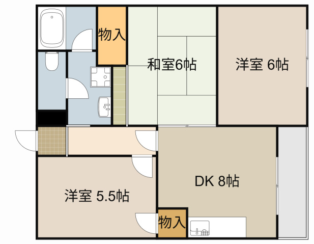 地下鉄長堀鶴見緑地線 門真南駅 徒歩4分 4階建 築34年の間取り写真