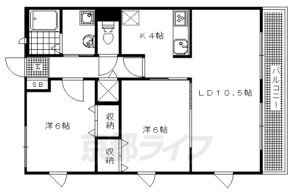 ＪＲ山陰本線 嵯峨嵐山駅 徒歩2分 3階建 築18年の間取り写真