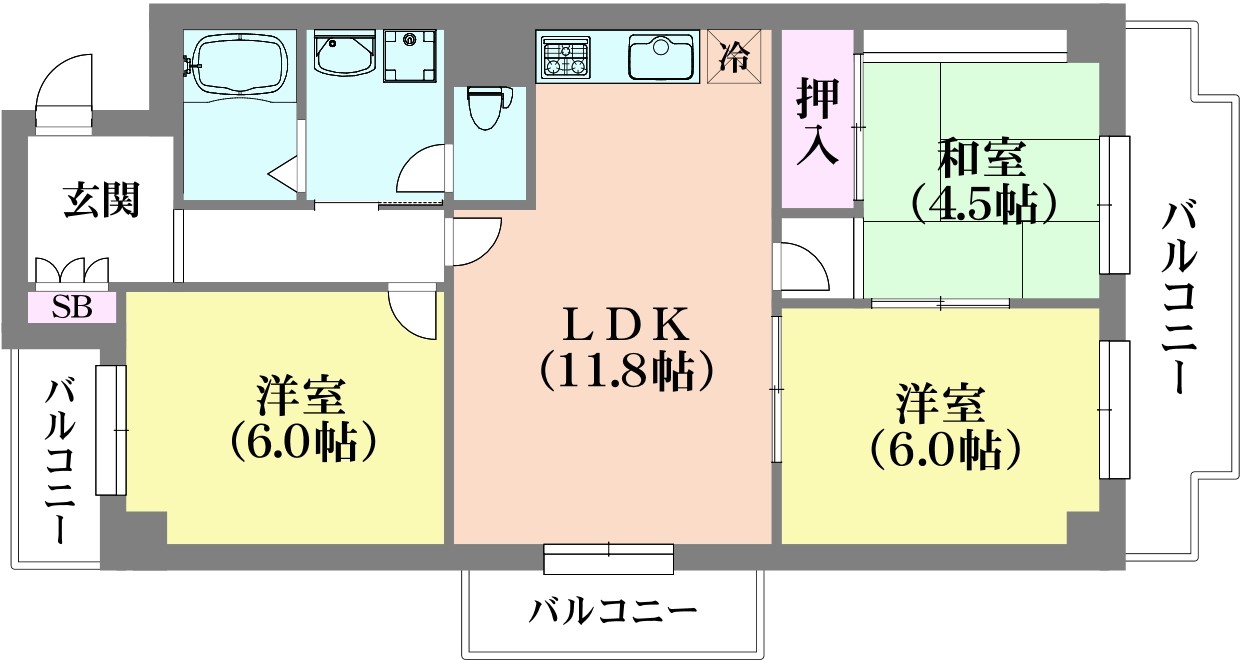 ベルダ鈴蘭台の間取り写真