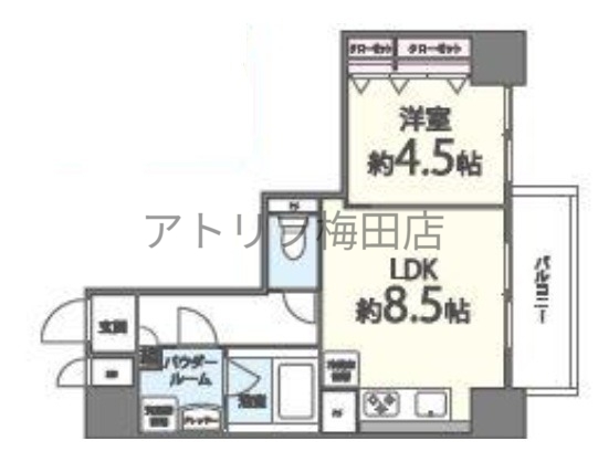 地下鉄四つ橋線 四ツ橋駅 徒歩6分 10階建 築13年の間取り写真