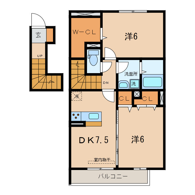 西尾市 2階建 築7年の間取り写真