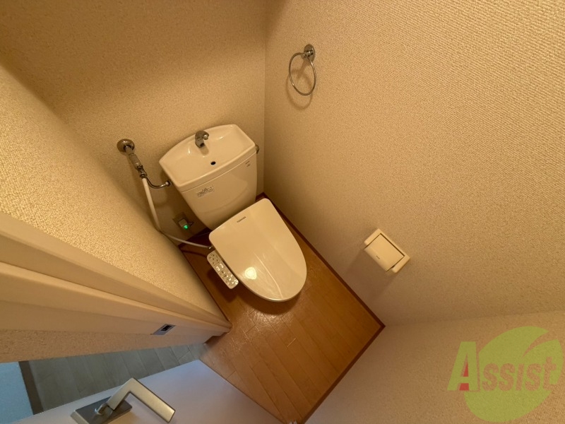 トイレ　ウォシュレット機能がついたトイレ。安心して使用できますね。