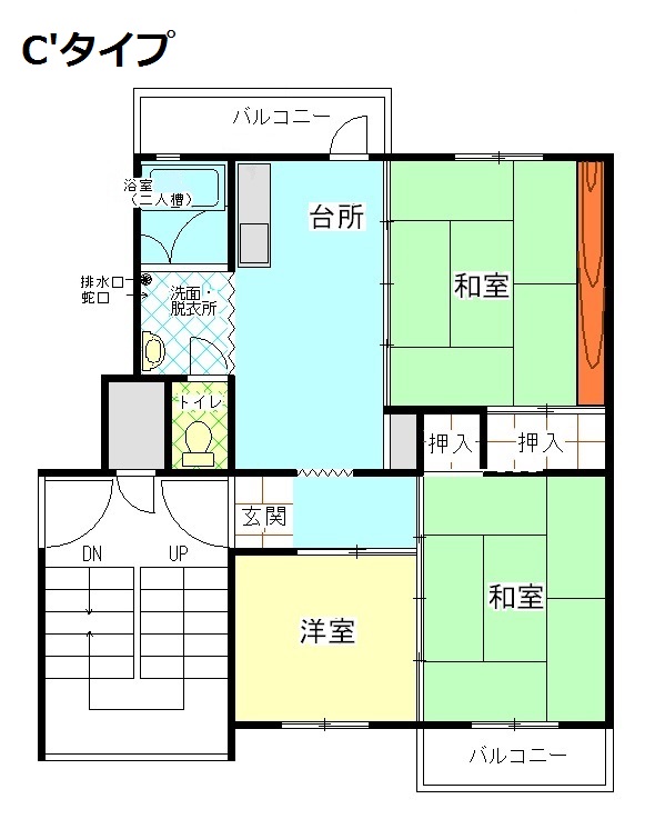 公社賃貸SMALIO 庭代台の間取り写真