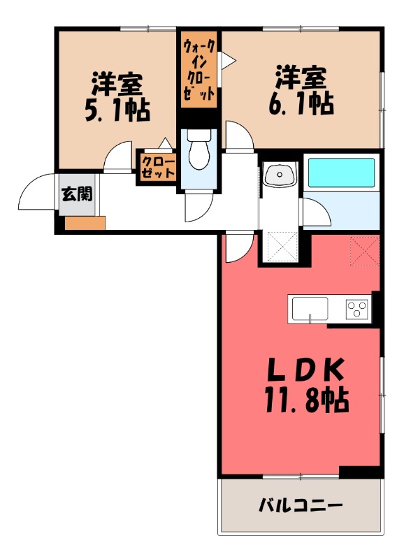 ＪＲ上越線 高崎問屋町駅 徒歩24分 3階建 築1年の間取り写真