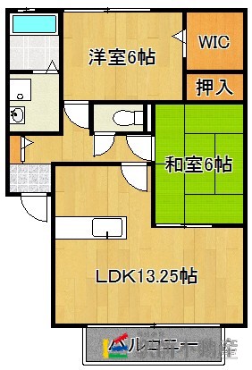 朝倉郡筑前町朝日のアパートの間取り