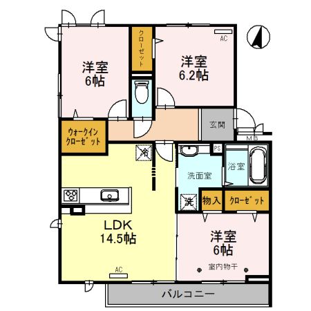 越谷市レイクタウンのアパートの間取り