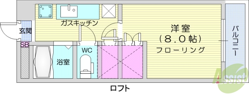 宮城県仙台市青葉区小田原５（アパート）の賃貸物件の間取り