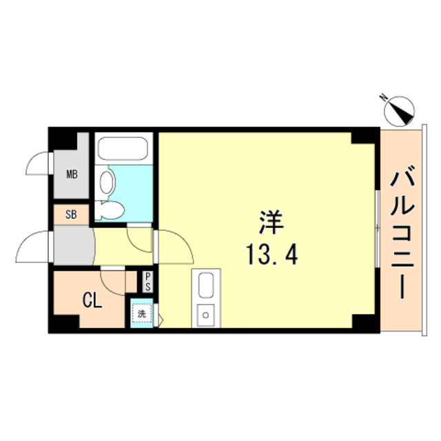 芦屋市三条町のマンションの間取り