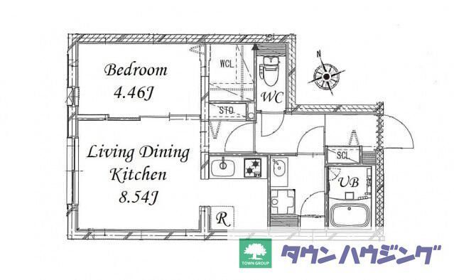 新宿区市谷台町のマンションの間取り