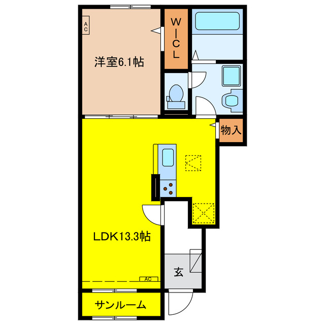 大垣市笠木町のアパートの間取り