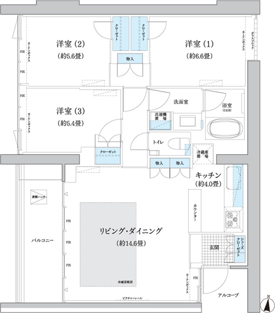 世田谷区砧のマンションの間取り