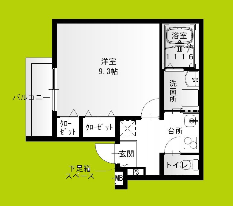 フジパレス大物公園III番館の間取り