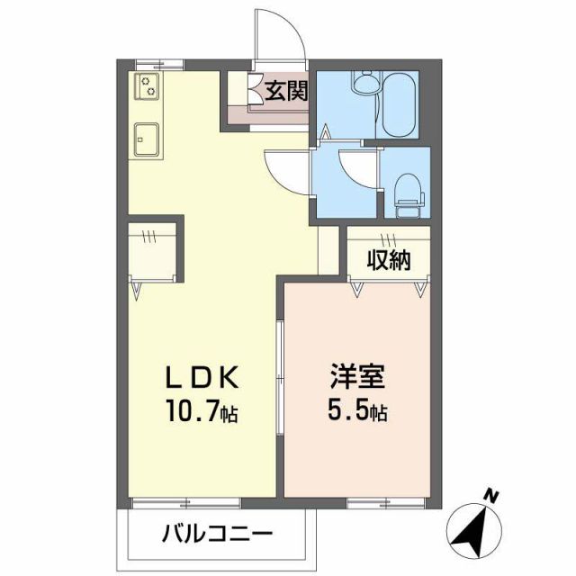 岡崎市上地町のアパートの間取り