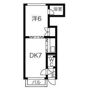 札幌市東区北四十条東のマンションの間取り