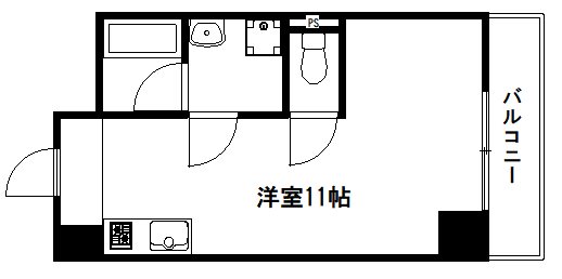 京都市中京区梅屋町のマンションの間取り