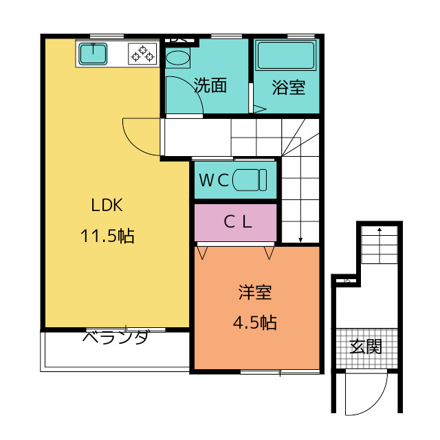 リーブルファイン新田町　２号棟の間取り