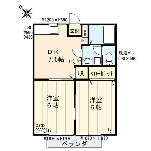 シーサイドハイツNAGISAの間取り