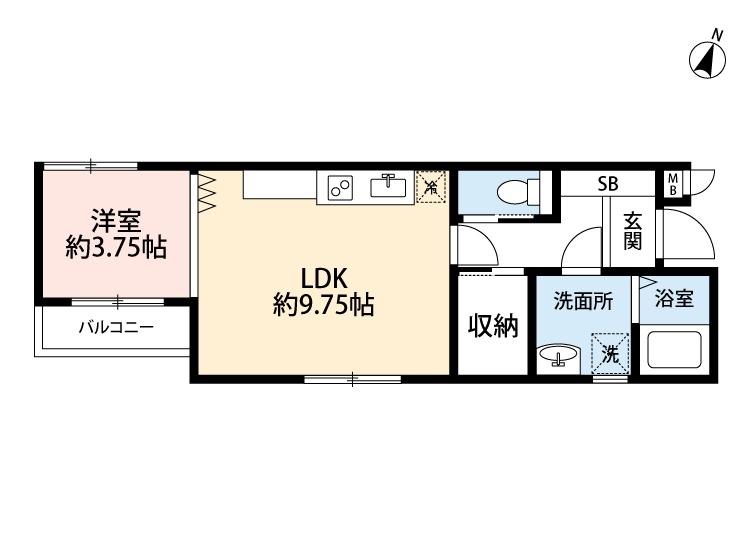 枚方市走谷のアパートの間取り