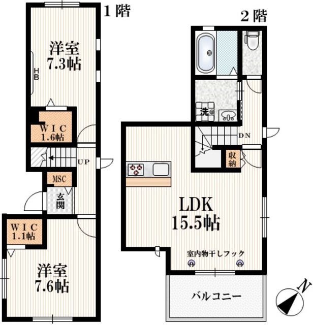 中野区東中野のマンションの間取り