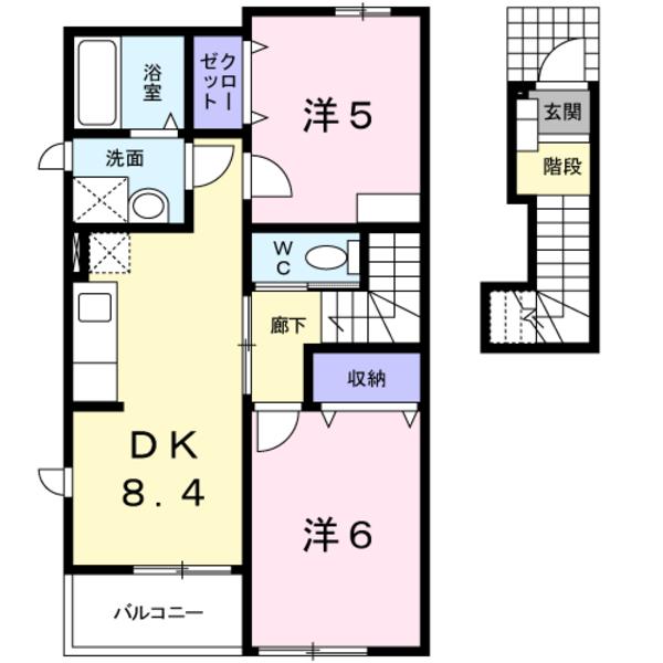 東伯郡三朝町大字大瀬のアパートの間取り