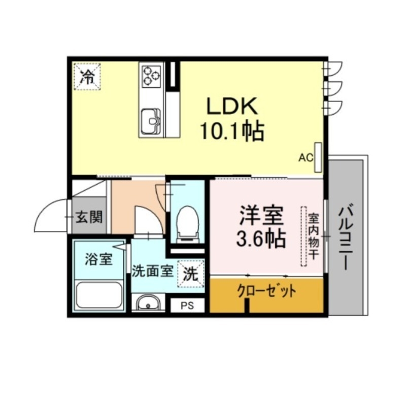 大野城市東大利のアパートの間取り