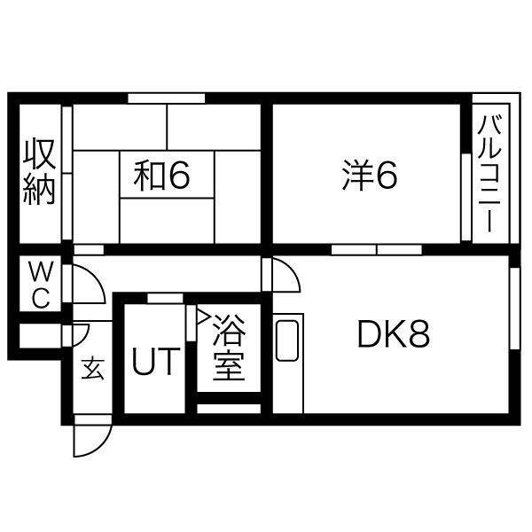 札幌市手稲区手稲本町三条のマンションの間取り