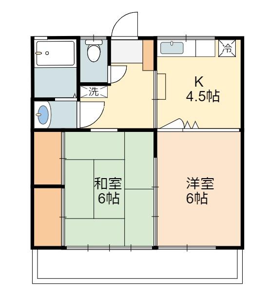 川崎市多摩区菅北浦のアパートの間取り