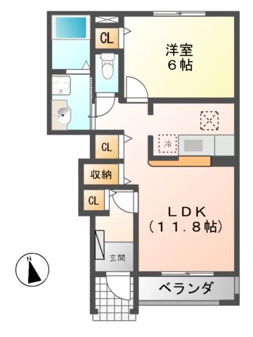 ボンヌ・シャンス７　IIの間取り