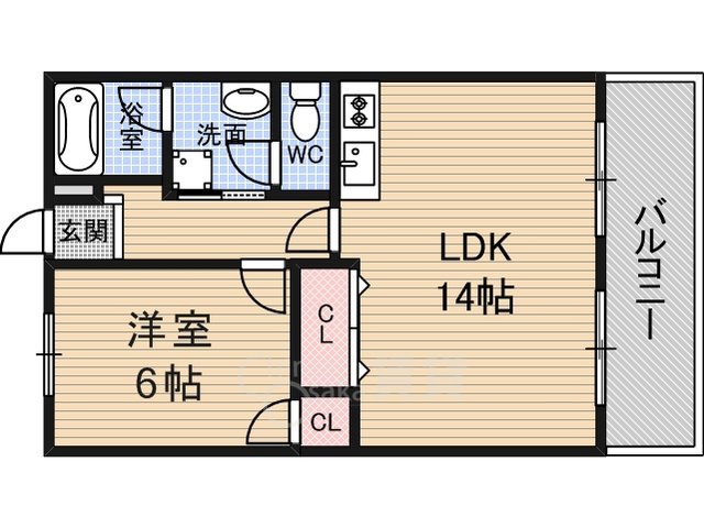 大阪市淀川区西中島のマンションの間取り