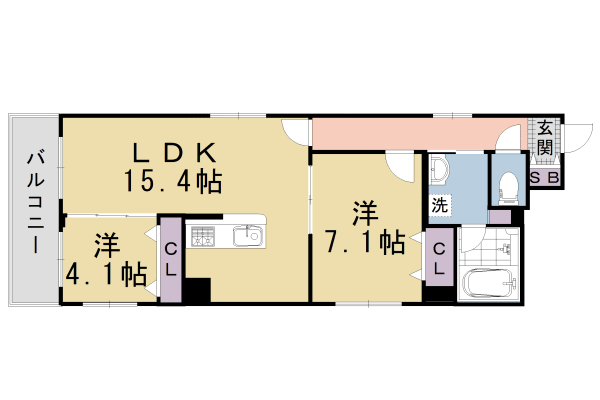 京都市下京区永原町のマンションの間取り