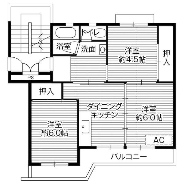 田辺市目良のマンションの間取り