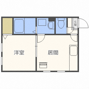 【札幌市豊平区美園五条のアパートの間取り】