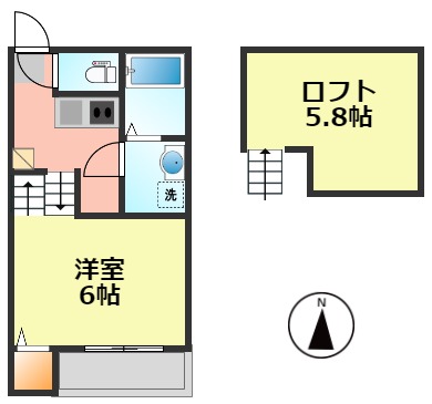 名古屋市北区水切町のアパートの間取り